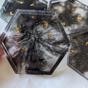 Handmade Set of 4 Galaxy Space Coasters